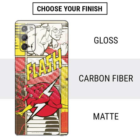 DC Comics The Flash Vintage Action Pose Pattern Galaxy Note20 5G Skin