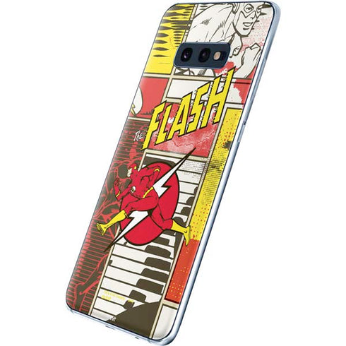 DC Comics The Flash Vintage Action Pose Pattern Galaxy S10e Skin