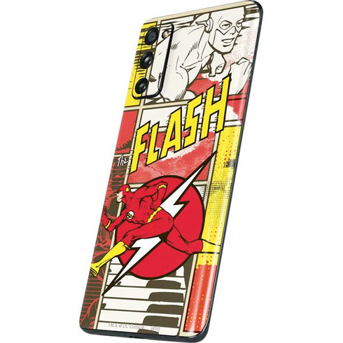 DC Comics The Flash Vintage Action Pose Pattern Galaxy S20 Fan Edition Skin