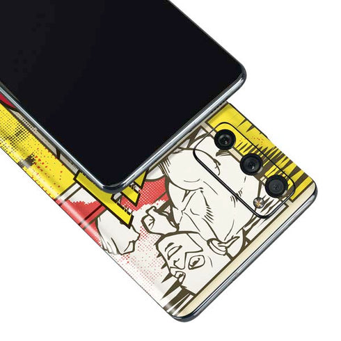 DC Comics The Flash Vintage Action Pose Pattern Galaxy S20 Fan Edition Skin