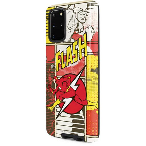DC Comics The Flash Vintage Action Pose Pattern Galaxy S20 Plus Pro Case