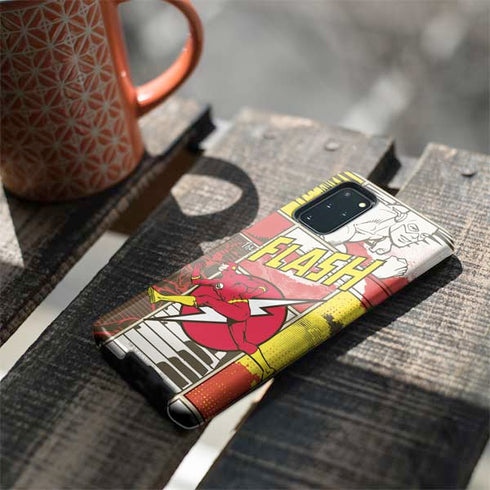 DC Comics The Flash Vintage Action Pose Pattern Galaxy S20 Plus Pro Case