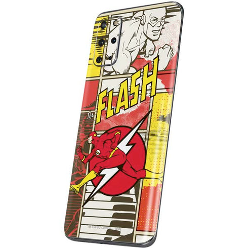 DC Comics The Flash Vintage Action Pose Pattern Galaxy S20 Plus Skin