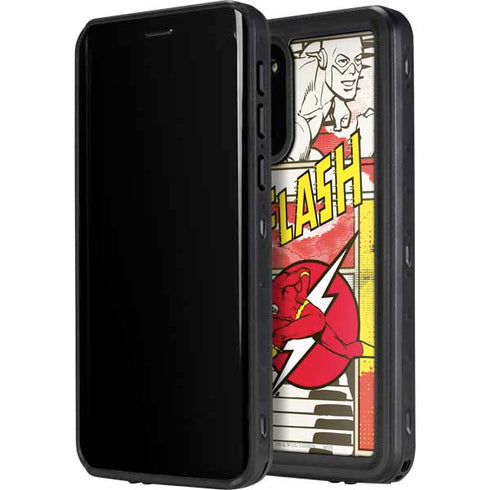 DC Comics The Flash Vintage Action Pose Pattern Galaxy S20 Plus Waterproof Case