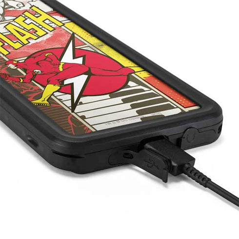 DC Comics The Flash Vintage Action Pose Pattern Galaxy S20 Plus Waterproof Case