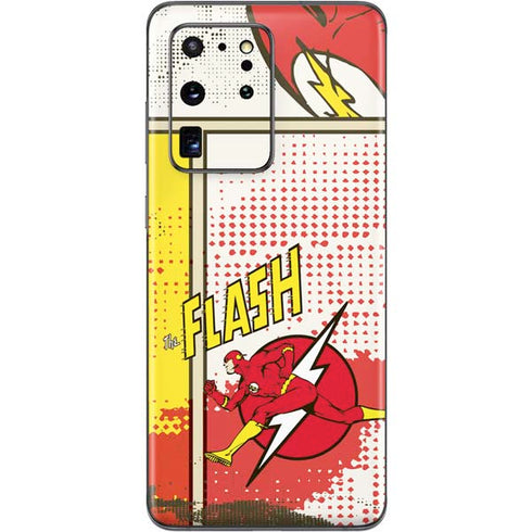 DC Comics The Flash Vintage Action Pose Pattern Galaxy S20 Ultra 5G Skin
