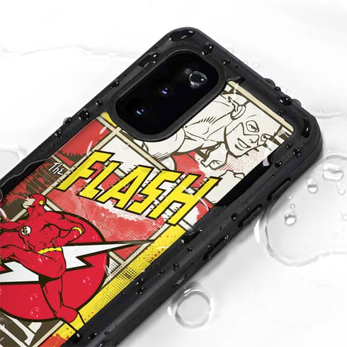 DC Comics The Flash Vintage Action Pose Pattern Galaxy S20 Waterproof Case