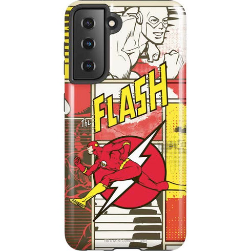 DC Comics The Flash Vintage Action Pose Pattern Galaxy S21 5G Pro Case