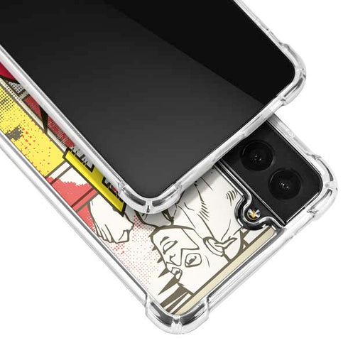 DC Comics The Flash Vintage Action Pose Pattern Galaxy S21 Plus 5G Clear Case
