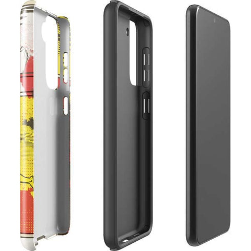 DC Comics The Flash Vintage Action Pose Pattern Galaxy S21 Plus 5G Pro Case