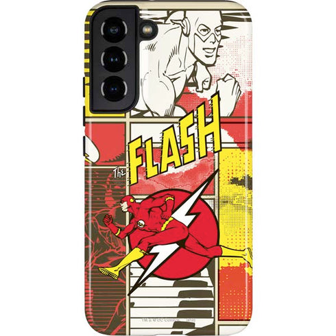 DC Comics The Flash Vintage Action Pose Pattern Galaxy S22 Plus Pro Case
