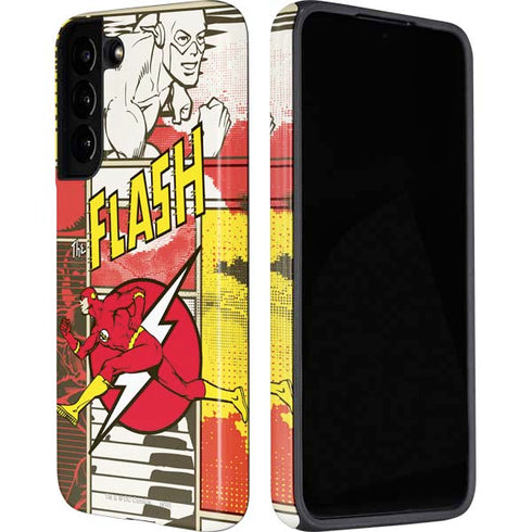 DC Comics The Flash Vintage Action Pose Pattern Galaxy S22 Plus Pro Case