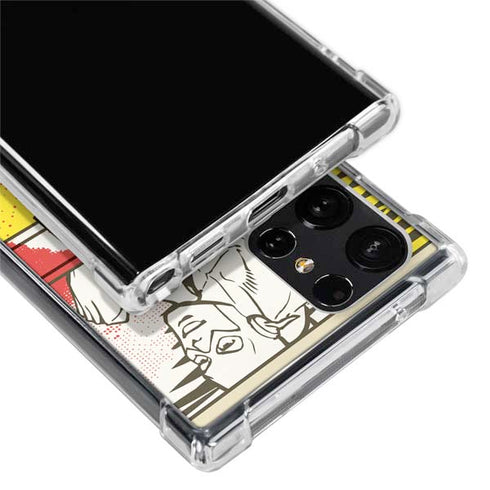 DC Comics The Flash Vintage Action Pose Pattern Galaxy S22 Ultra Clear Case