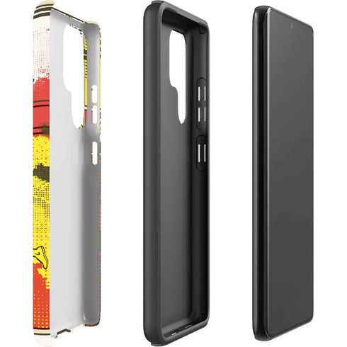 DC Comics The Flash Vintage Action Pose Pattern Galaxy S22 Ultra Pro Case