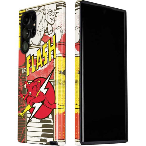 DC Comics The Flash Vintage Action Pose Pattern Galaxy S22 Ultra Pro Case