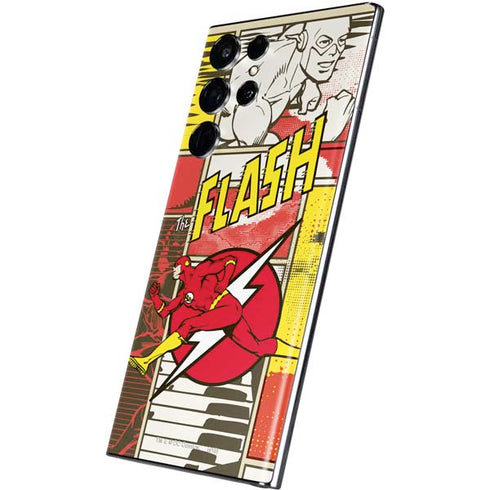 DC Comics The Flash Vintage Action Pose Pattern Galaxy S22 Ultra Skin
