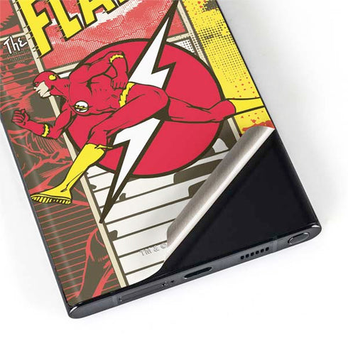 DC Comics The Flash Vintage Action Pose Pattern Galaxy S22 Ultra Skin