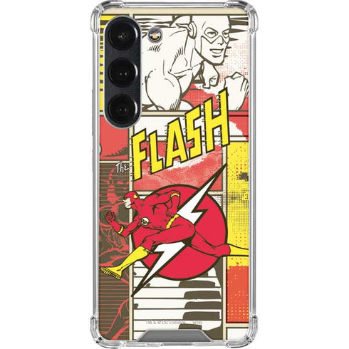 DC Comics The Flash Vintage Action Pose Pattern Galaxy S23 Clear Case