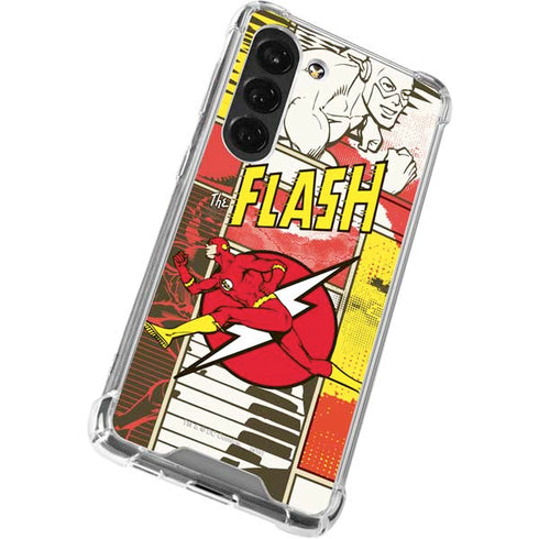 DC Comics The Flash Vintage Action Pose Pattern Galaxy S23 Clear Case