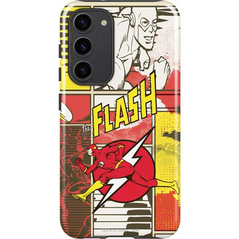 DC Comics The Flash Vintage Action Pose Pattern Galaxy S23 Plus Pro Case