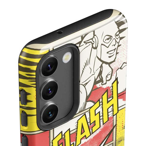 DC Comics The Flash Vintage Action Pose Pattern Galaxy S23 Plus Pro Case