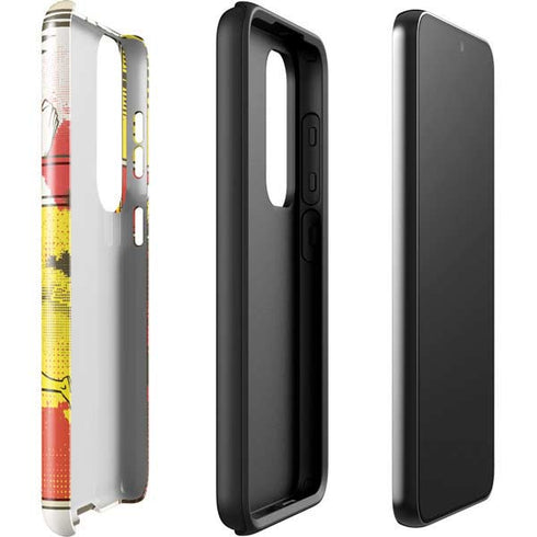 DC Comics The Flash Vintage Action Pose Pattern Galaxy S23 Plus Pro Case