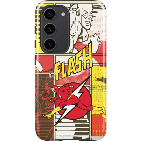 DC Comics The Flash Vintage Action Pose Pattern Galaxy S23 Pro Case