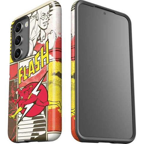 DC Comics The Flash Vintage Action Pose Pattern Galaxy S23 Pro Case