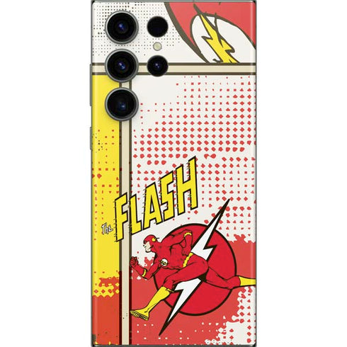 DC Comics The Flash Vintage Action Pose Pattern Galaxy S23 Ultra Skin