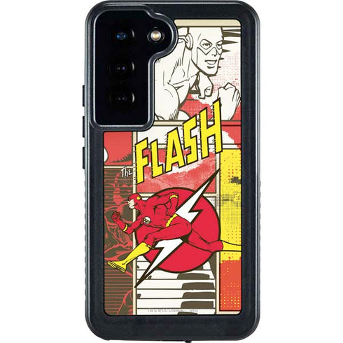 DC Comics The Flash Vintage Action Pose Pattern Galaxy S23 Waterproof Case