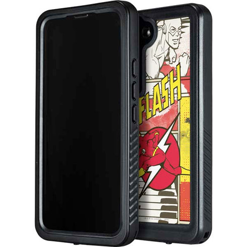 DC Comics The Flash Vintage Action Pose Pattern Galaxy S23 Waterproof Case