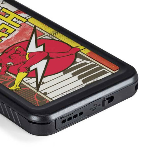 DC Comics The Flash Vintage Action Pose Pattern Galaxy S23 Waterproof Case