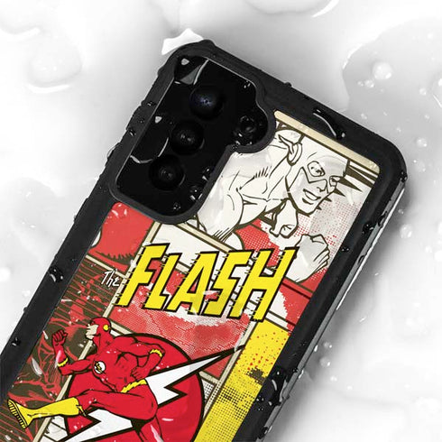 DC Comics The Flash Vintage Action Pose Pattern Galaxy S23 Waterproof Case