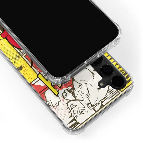 DC Comics Flash Block Pattern Galaxy S24 Plus Clear Case