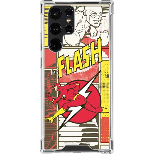 DC Comics Flash Block Pattern Galaxy S24 Ultra Clear Case