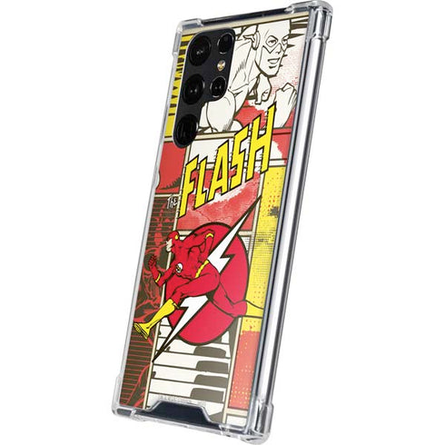 DC Comics Flash Block Pattern Galaxy S24 Ultra Clear Case