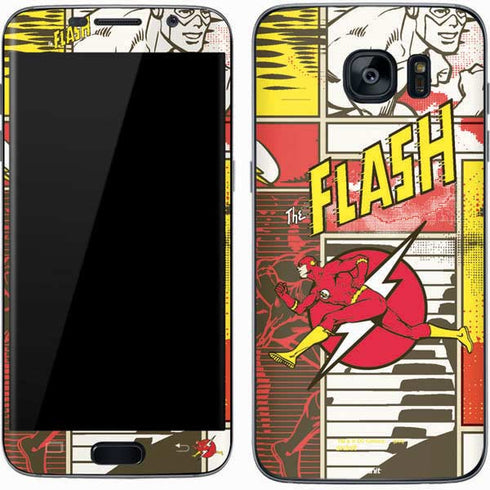 DC Comics The Flash Vintage Action Pose Pattern Galaxy S7 Skin