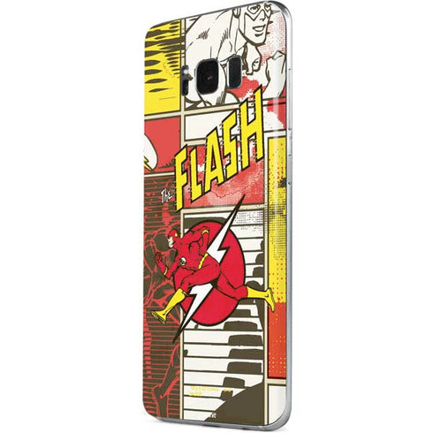DC Comics The Flash Vintage Action Pose Pattern Galaxy S8 Skin