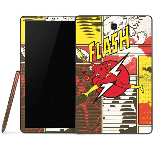 DC Comics The Flash Vintage Action Pose Pattern Samsung Galaxy Tab Skin