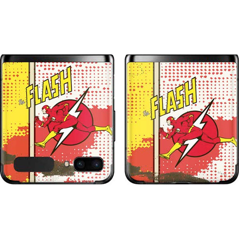 DC Comics The Flash Vintage Action Pose Pattern Galaxy Z Flip Skin
