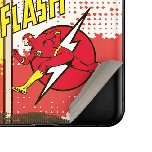 DC Comics The Flash Vintage Action Pose Pattern Galaxy Z Flip Skin