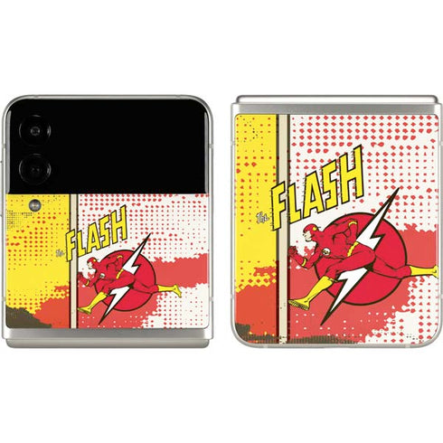 DC Comics The Flash Vintage Action Pose Pattern Galaxy Z Flip3 5G Skin