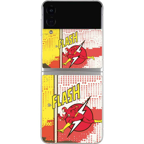 DC Comics The Flash Vintage Action Pose Pattern Galaxy Z Flip3 5G Skin