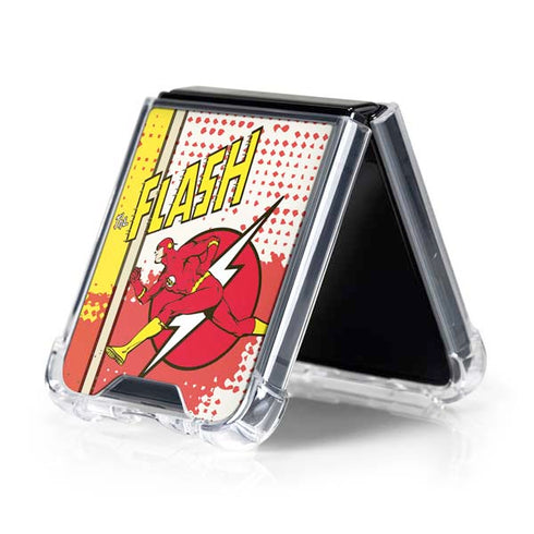 DC Comics Flash Block Pattern Galaxy Z Flip5 5G Clear Case