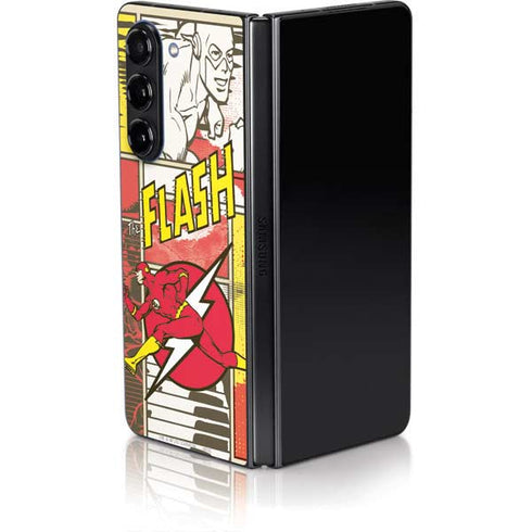 DC Comics Flash Block Pattern Galaxy Z Fold5 5G Skin