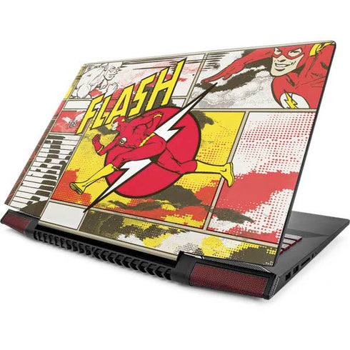 DC Comics The Flash Vintage Action Pose Pattern Lenovo IdeaPad Skin