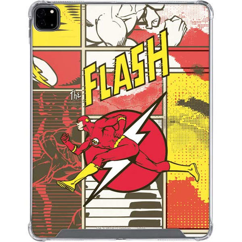 DC Comics The Flash Vintage Action Pose Pattern iPad Pro 12.9in (2020) Clear Case