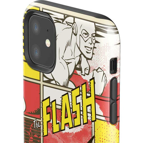 DC Comics The Flash Vintage Action Pose Pattern iPhone 11 Impact Case