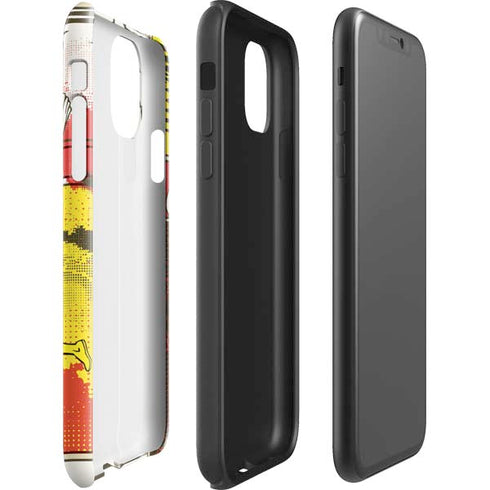 DC Comics The Flash Vintage Action Pose Pattern iPhone 11 Impact Case