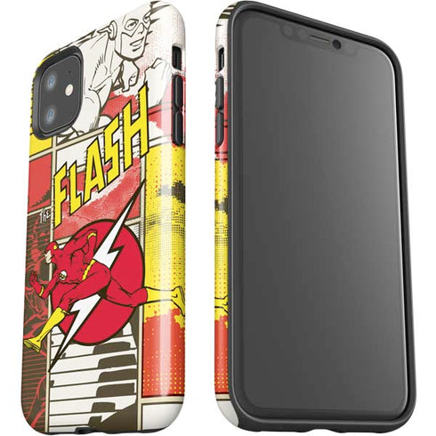 DC Comics The Flash Vintage Action Pose Pattern iPhone 11 Impact Case